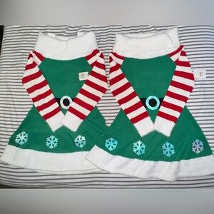 Lot of 2 Women’s Christmas Sweater Dress; Elf Santa; 1 M (8-10), 1 S(4-6), NWT